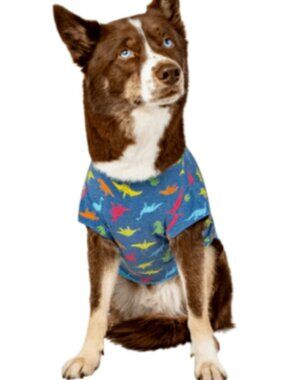 NWT CANADA POOCH FOLLOW ME DINOSAUR DOG SHIRT BLUE SZ XL 22